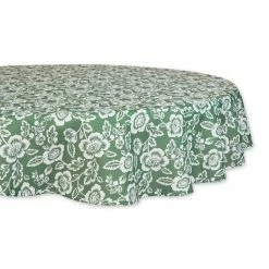Coupon ❤️ Artichoke Green Floral Print Outdoor Tablecloth, 60" Round by DII 🎉