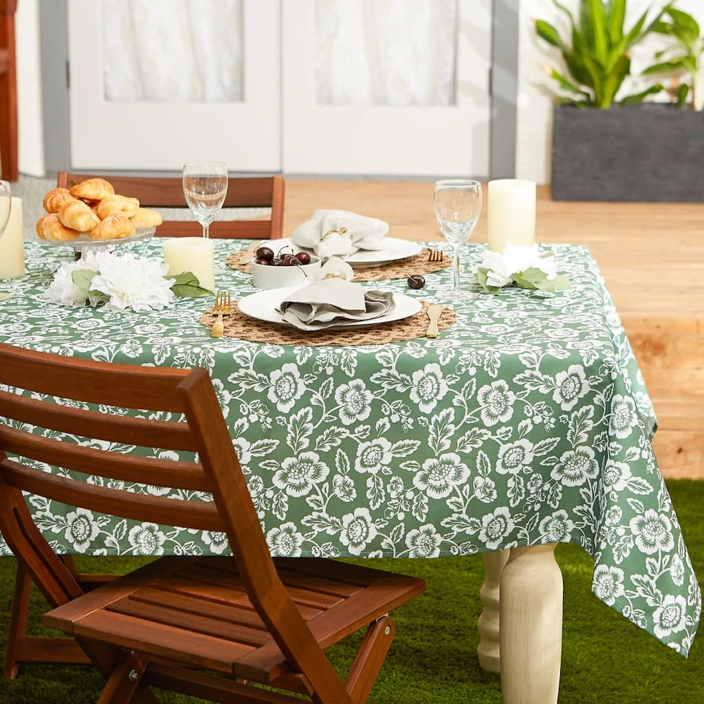 Coupon β€οΈ Artichoke Green Floral Print Outdoor Tablecloth, 60" Round by DII π 4 Coupon β€οΈ Artichoke Green Floral Print Outdoor Tablecloth, 60" Round by DII π - Image 2