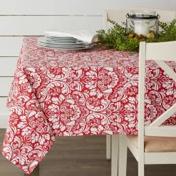 Top 10 🌟 Tango Red Damask Tablecloth 60" x 84" by DII 🤩 -Christmas Shop D666806S 4