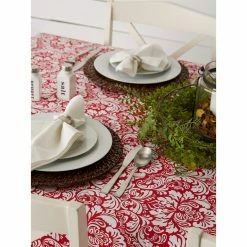 Top 10 🌟 Tango Red Damask Tablecloth 60" x 84" by DII 🤩 -Christmas Shop D666806S 5