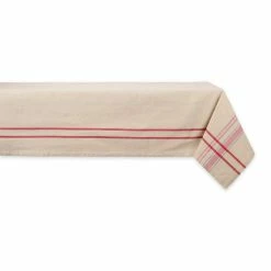 Flash Sale ✨ Red French Stripe Tablecloth 52" x 52" by DII ⌛