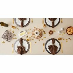 Flash Sale ✨ Red French Stripe Tablecloth 52" x 52" by DII ⌛ -Christmas Shop D666826S 5