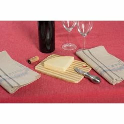 Deals 🎁 Tango Red French Chambray Tablecloth 60" x 104" by DII 🌟 -Christmas Shop D666827S 3