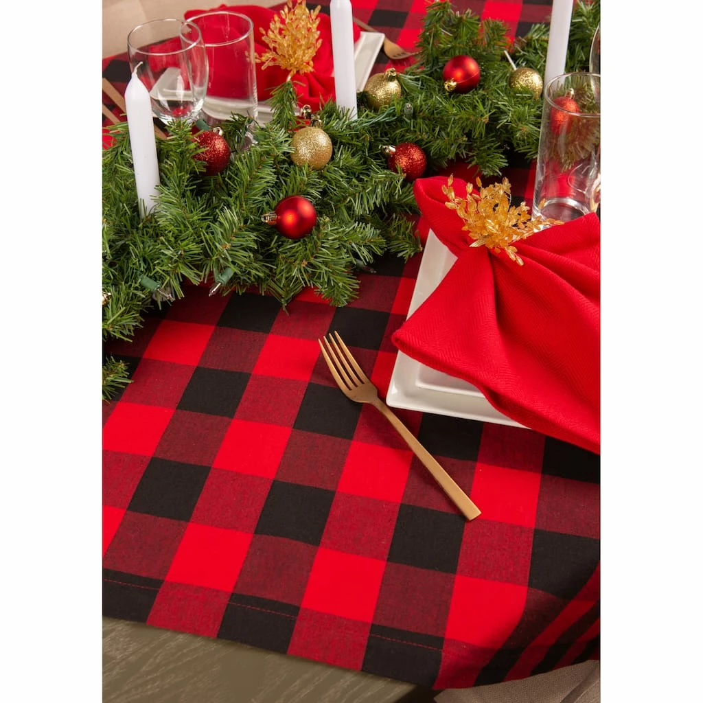 Cheap ❤️ Buffalo Check Red Tablecloth 52" x 52" by DII ⌛ 7 Cheap ❤️ Buffalo Check Red Tablecloth 52" x 52" by DII ⌛ - Image 5