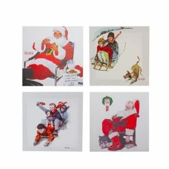 Wholesale 😉 Norman Rockwell Classic 🎅 Christmas Scene Canvas Prints Set, 4ct. by Northlight ⌛