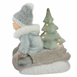 Top 10 😀 15" Beige & Green Lighted Boy on a Sled 🎅 Christmas Decoration by Northlight 😍 -Christmas Shop D676308S 4