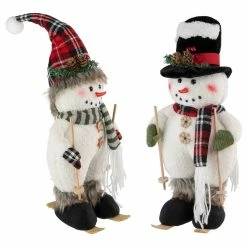 Outlet 🔥 15" Winter Skiing Snowmen 🎁 Christmas Table Top Decoration Set by Northlight 🎉 -Christmas Shop D676314S 2