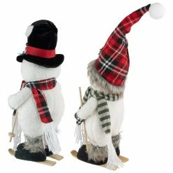 Outlet 🔥 15" Winter Skiing Snowmen 🎁 Christmas Table Top Decoration Set by Northlight 🎉 -Christmas Shop D676314S 3
