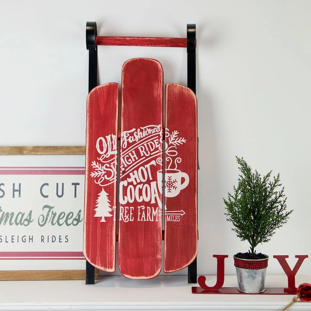 Brand new π 23'' Red Wooden π Christmas Snow Sled Decoration by Northlight 𧨠4 Brand new π 23'' Red Wooden π Christmas Snow Sled Decoration by Northlight 𧨠- Image 2