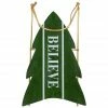 Buy 😍 18.25'' Green Wooden Believe 🎄 Christmas Snow Sled Decoration by Northlight 🤩 -Christmas Shop D676319S 1