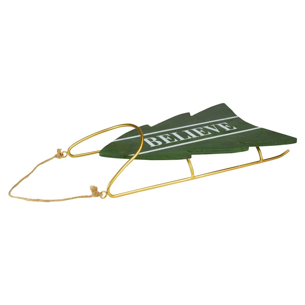 Buy π 18.25'' Green Wooden Believe π Christmas Snow Sled Decoration by Northlight π€© 4 Buy π 18.25'' Green Wooden Believe π Christmas Snow Sled Decoration by Northlight π€© - Image 2