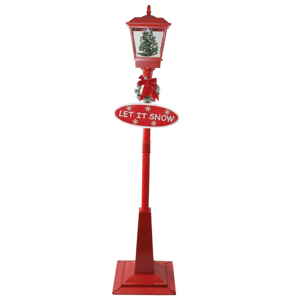 Brand new π 70.75" Musical Red Holiday Street Lamp with π Christmas Tree Snowfall Lantern by Northlight π 3 Brand new π 70.75" Musical Red Holiday Street Lamp with π Christmas Tree Snowfall Lantern by Northlight π