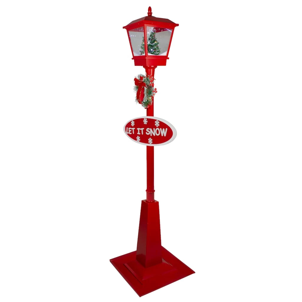 Brand new π 70.75" Musical Red Holiday Street Lamp with π Christmas Tree Snowfall Lantern by Northlight π 4 Brand new π 70.75" Musical Red Holiday Street Lamp with π Christmas Tree Snowfall Lantern by Northlight π - Image 2