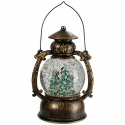 Best reviews of 🔔 8" Black with Brushed Gold LED Snowman & 🎁 Christmas Trees Snow Globe Lantern by Northlight 💯 -Christmas Shop D676585S 3