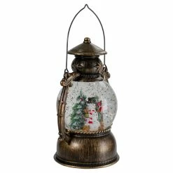 Best reviews of 🔔 8" Black with Brushed Gold LED Snowman & 🎁 Christmas Trees Snow Globe Lantern by Northlight 💯 -Christmas Shop D676585S 5