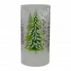 Budget 😍 8" Hand Painted 🎅 Christmas Pine Trees Flameless Glass Candle Holder by Northlight 🥰 -Christmas Shop D676736S 1