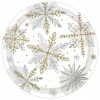 Promo ❤️ 7" Round Metallic 🎅 Christmas Shining Snow Paper Plates, 32ct. by Amscan 😍 -Christmas Shop D677160S 1