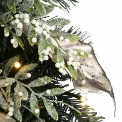 Deals 🔔 24" Pre-Lit Yuletide Glam Decorated Wreath with Bow by National Tree Company 😍 -Christmas Shop D677536S 3