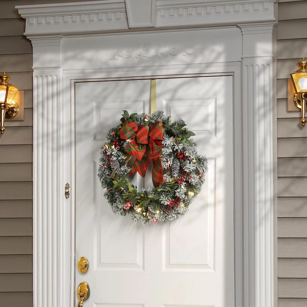 Top 10 β 24" Pre-Lit General Store Snowy Wreath with Bow by National Tree Company π 4 Top 10 β 24" Pre-Lit General Store Snowy Wreath with Bow by National Tree Company π - Image 2