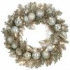 Brand new 🎁 24'' Pre-Lit Yuletide Glam Silver Decorated Wreath by National Tree Company 😀