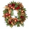 Buy ✨ 30" Warm White LED Apple Decorated 🎄 Christmas Wreath by National Tree Company 💯 -Christmas Shop D677541S 1