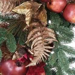 Buy ✨ 30" Warm White LED Apple Decorated 🎄 Christmas Wreath by National Tree Company 💯 -Christmas Shop D677541S 3