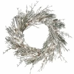 Best Pirce ❤️ 24" Pre-Lit Snowy Twig Wreath by National Tree Company 🎉