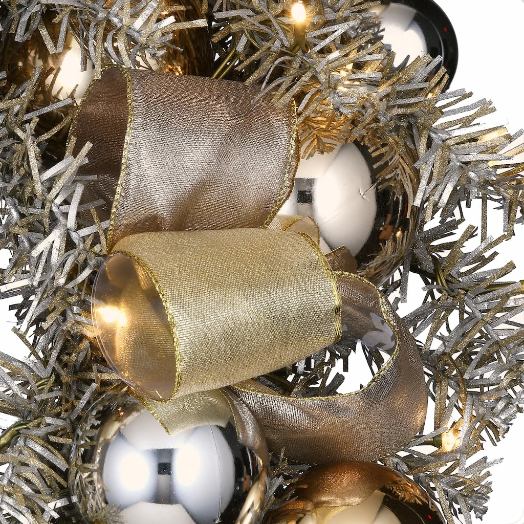 Brand new π 28" Warm White LED Gold Ornament Metallic Wreath by National Tree Company π 5 Brand new π 28" Warm White LED Gold Ornament Metallic Wreath by National Tree Company π - Image 3