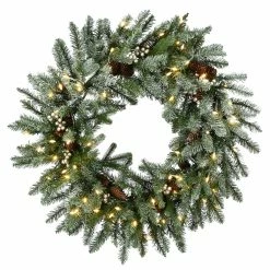 Hot Sale 🌟 30" LED Snowy Morgan Spruce Wreath by National Tree Company ✨