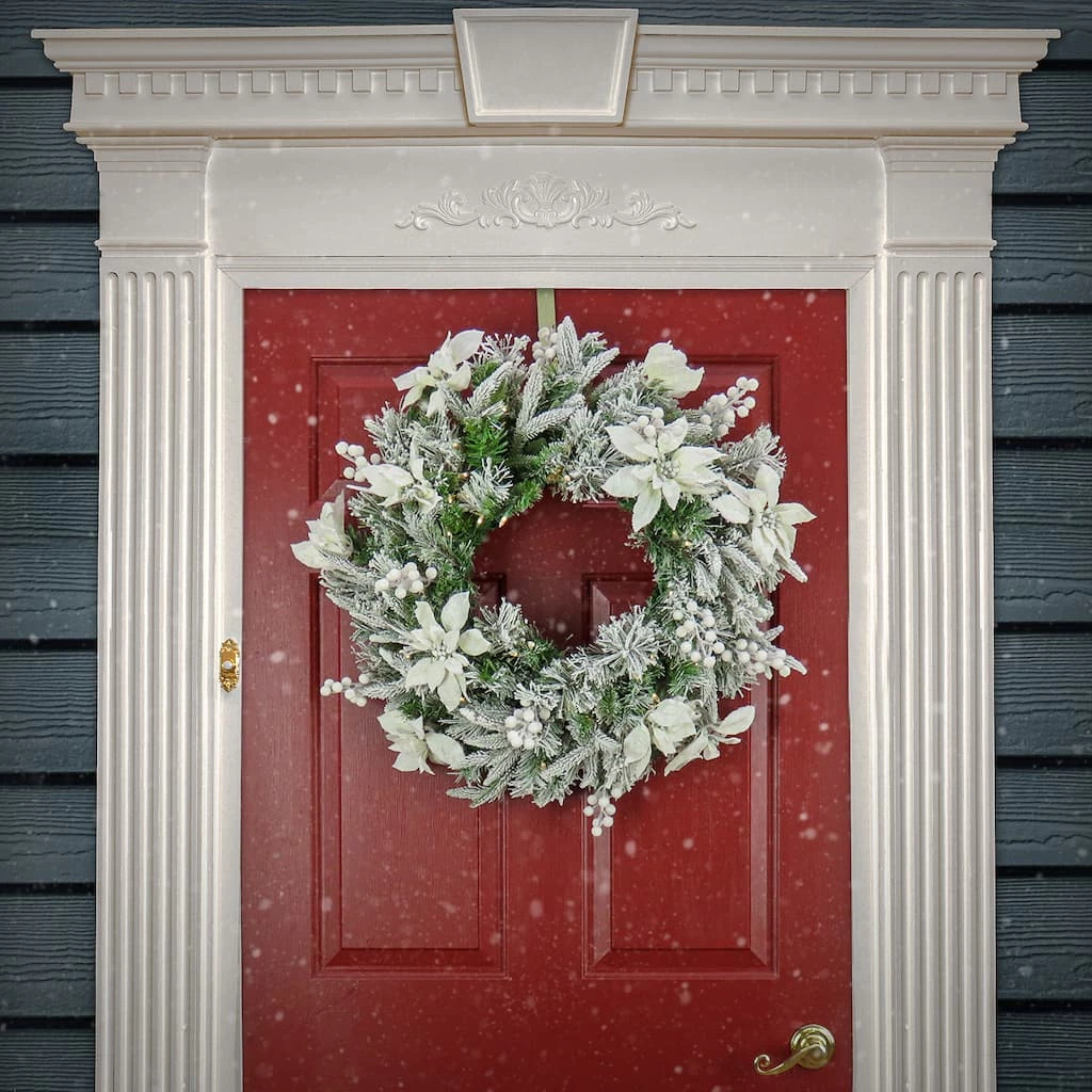 New 😍 26" Warm White LED Frosted Colonial Wreath by National Tree Company ❤️ 4 New 😍 26" Warm White LED Frosted Colonial Wreath by National Tree Company ❤️ - Image 2