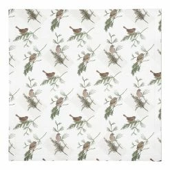Best Pirce 🛒 Pine Birds on White Cotton Twill Napkin by Designs Direct ✔️