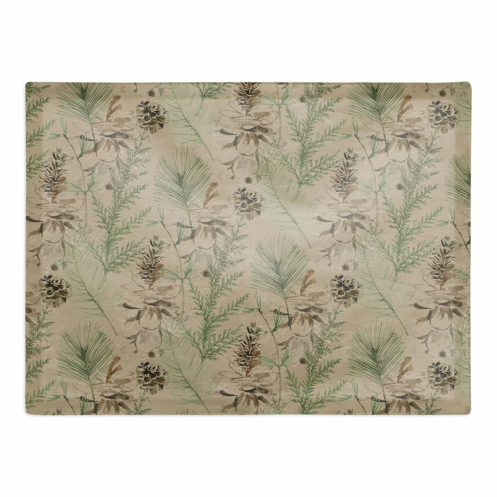 New π Pine Cones & Greenery on Brown Cotton Twill Placemat by Designs Direct π 3 New π Pine Cones & Greenery on Brown Cotton Twill Placemat by Designs Direct π