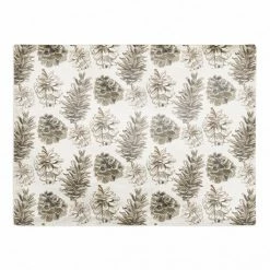 Deals 😉 Pine Cones on White Cotton Twill Placemat by Designs Direct 🔥