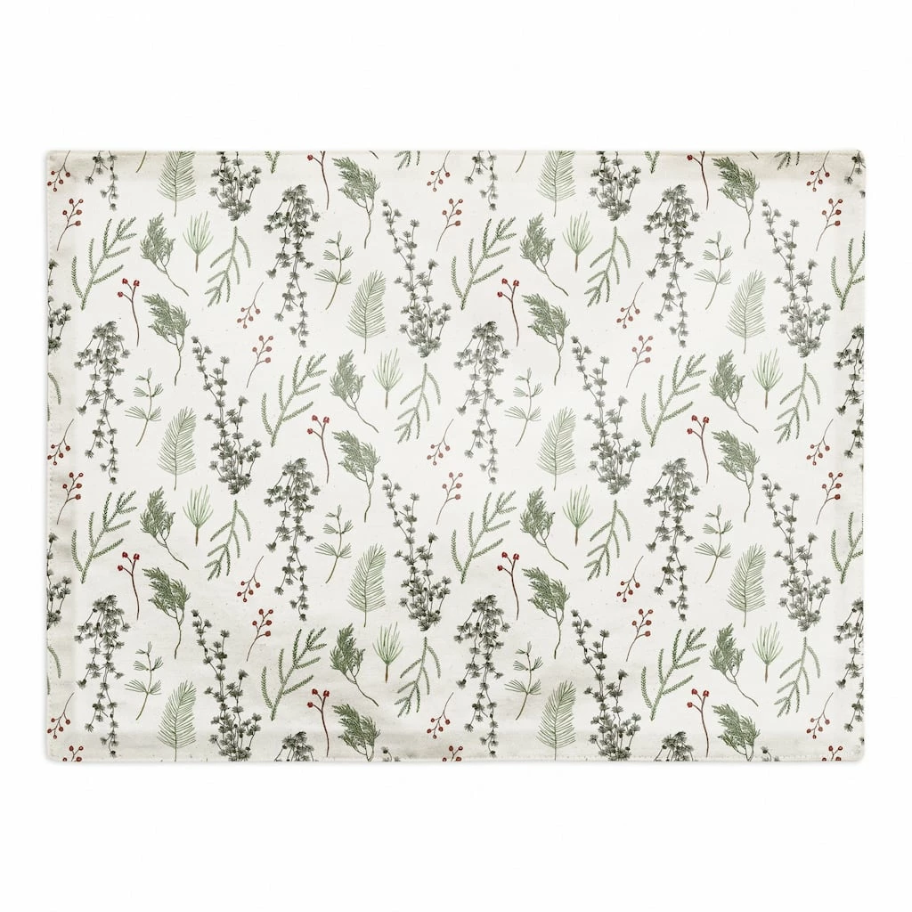 Buy 𧨠Pine Greenery on White Cotton Twill Placemat by Designs Direct π 3 Buy 𧨠Pine Greenery on White Cotton Twill Placemat by Designs Direct π