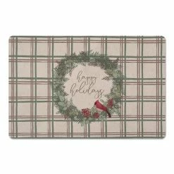 Buy 🤩 Happy Holidays Plaid Floor Mat by Designs Direct 🛒