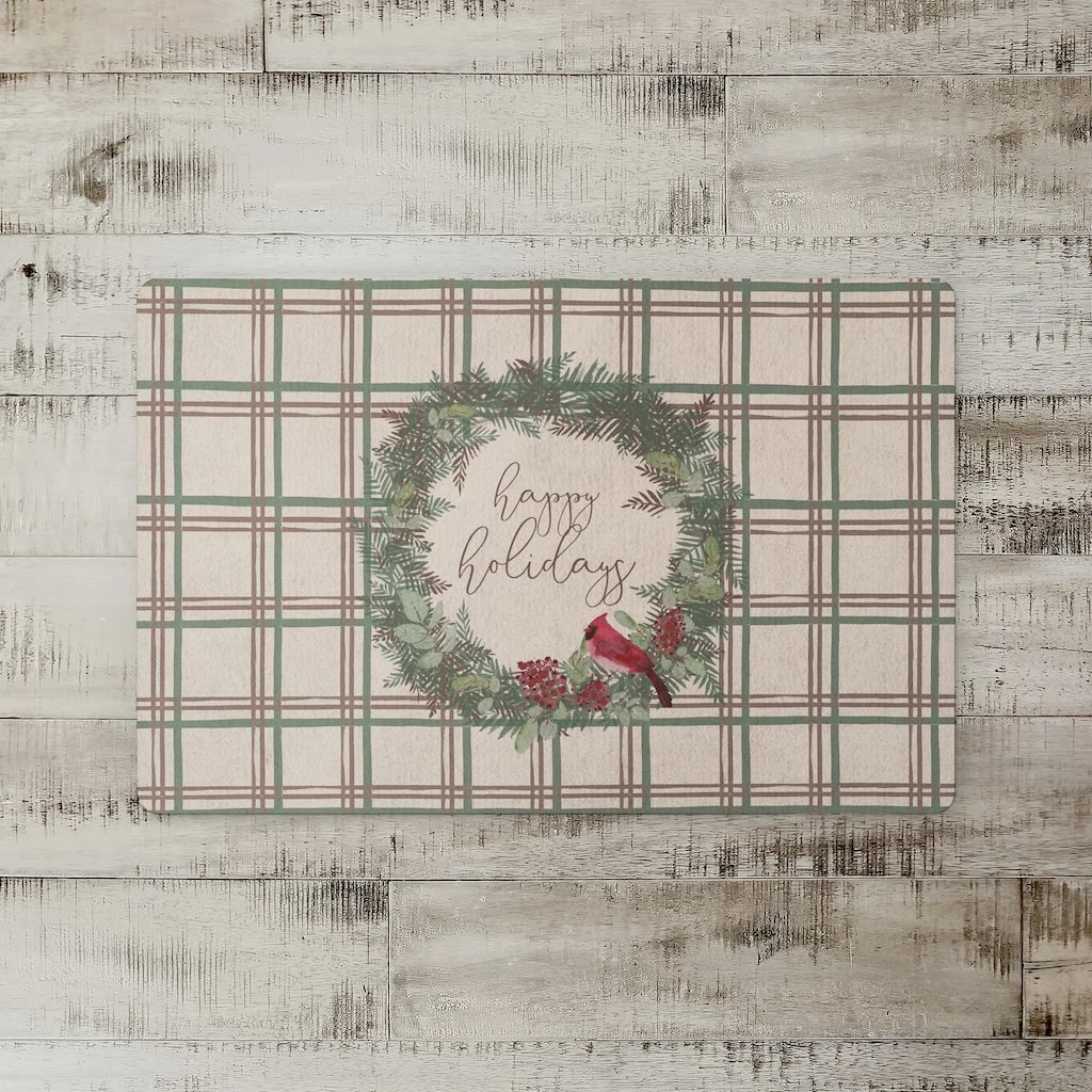 Buy π€© Happy Holidays Plaid Floor Mat by Designs Direct π 4 Buy π€© Happy Holidays Plaid Floor Mat by Designs Direct π - Image 2