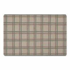 New 👏 Holiday Plaid on Brown Floor Mat by Designs Direct 👍