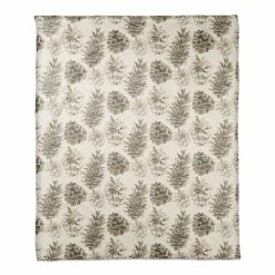Cheap 🛒 Pinecones on White Coral Fleece Blanket by Designs Direct 🔥