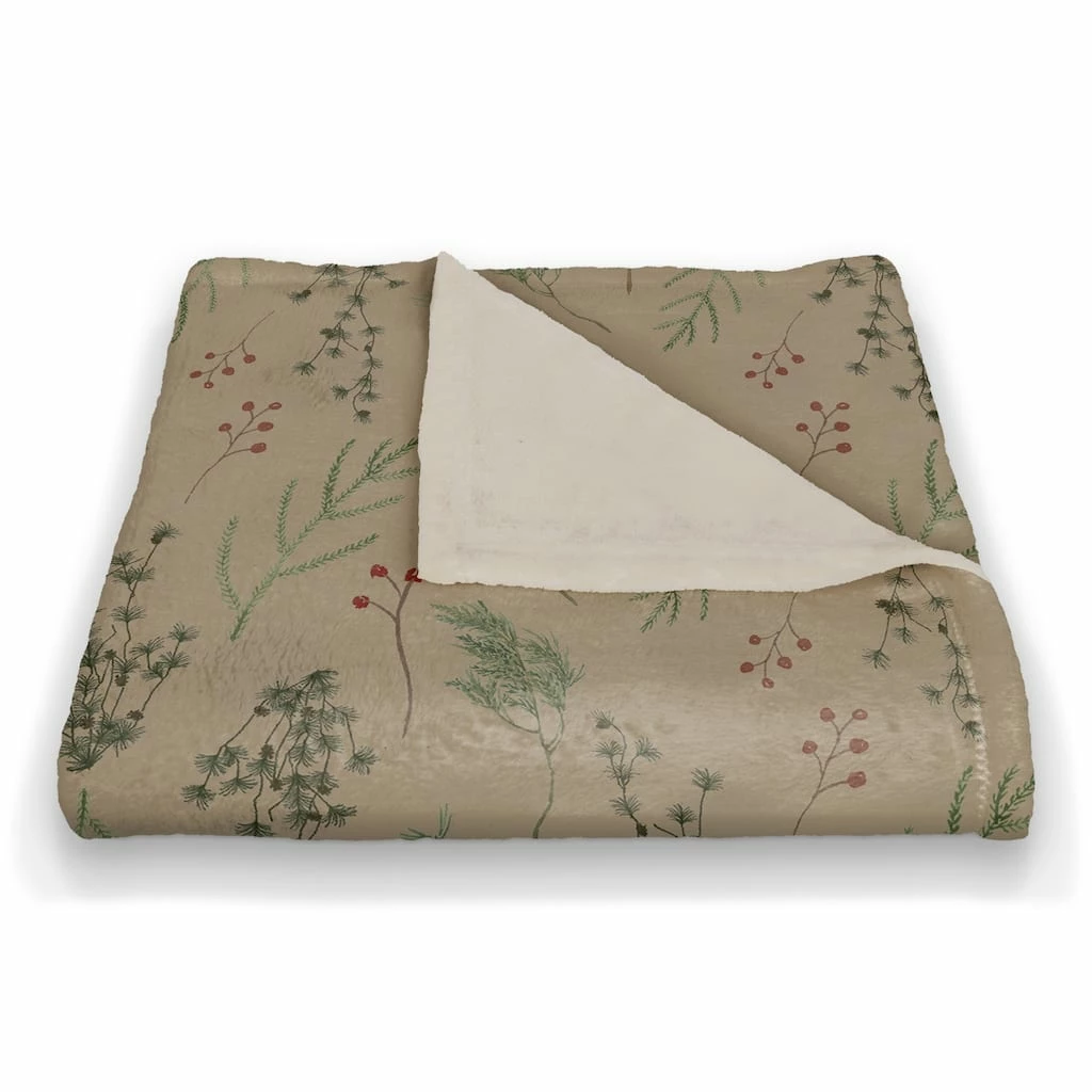 Cheapest π Pine Greenery on Brown Coral Fleece Blanket by Designs Direct π 4 Cheapest π Pine Greenery on Brown Coral Fleece Blanket by Designs Direct π - Image 2