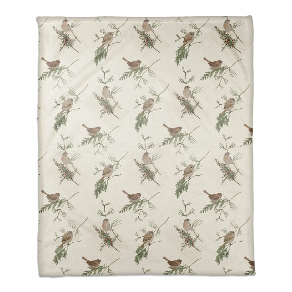 Coupon ⭐ Pine & Birds on White Coral Fleece Blanket by Designs Direct ✔️ 3 Coupon ⭐ Pine & Birds on White Coral Fleece Blanket by Designs Direct ✔️