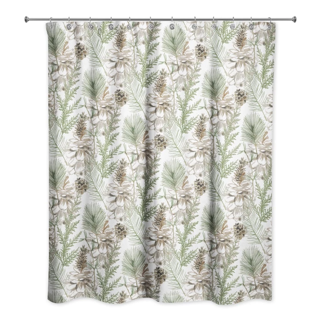 Cheapest π Pinecones & Greenery on White Shower Curtain by Designs Direct βοΈ 4 Cheapest π Pinecones & Greenery on White Shower Curtain by Designs Direct βοΈ - Image 2