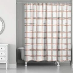 Brand new 🌟 Holiday Plaid on White Shower Curtain by Designs Direct 😀