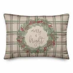 Discount 🎉 Merry & Bright Plaid Rectangle Throw Pillow by Designs Direct ❤️