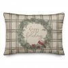 Discount ✔️ Happy Holidays Plaid Rectangle Throw Pillow by Designs Direct 🔔