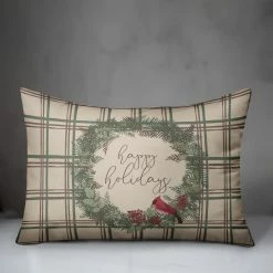 Discount βοΈ Happy Holidays Plaid Rectangle Throw Pillow by Designs Direct π 7 Discount βοΈ Happy Holidays Plaid Rectangle Throw Pillow by Designs Direct π -Christmas Shop D679561S 3