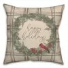 Budget 🛒 Happy Holidays Plaid Square Throw Pillow by Designs Direct 👏 -Christmas Shop D679562S 1