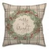Cheap 🥰 Merry & Bright Plaid Square Throw Pillow by Designs Direct 🎁 -Christmas Shop D679563S 1