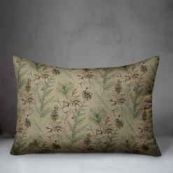 Best deal ✔️ Pinecones & Greenery on Brown Rectangle Throw Pillow by Designs Direct 🎉 -Christmas Shop D679564S 3