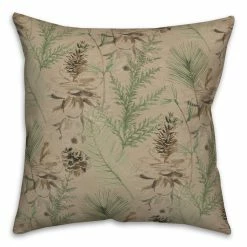 Outlet β Pinecones & Greenery on Brown Square Throw Pillow by Designs Direct βοΈ