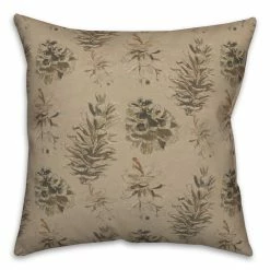 Outlet π Pinecones on Brown Square Throw Pillow by Designs Direct π€©